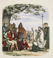 Augustinus predigt vor König Ethelbert, 597 n. Chr., aus 